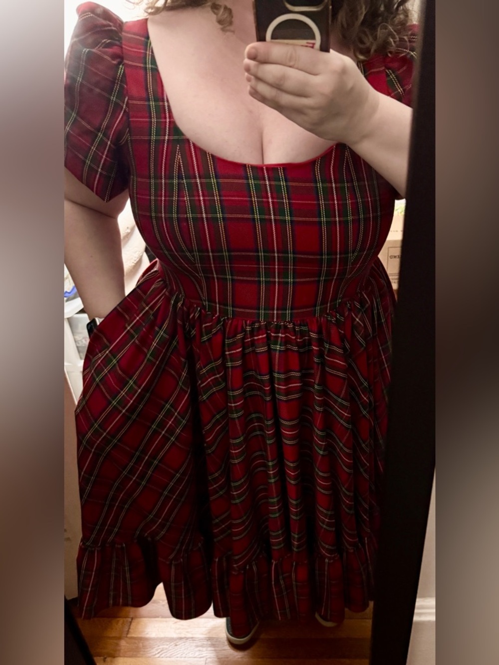 EUC/NWOT Chelsea Reece 18/20 Red Plaid Novella Dress